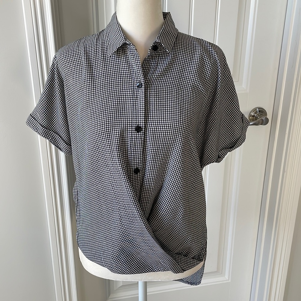 BCBG gingham tunic button-down